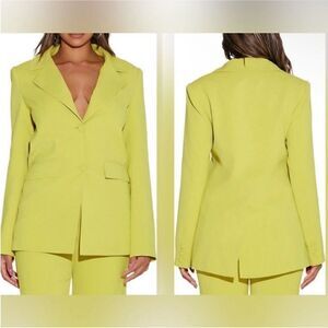 Naked Wardrobe NWT Bossed up Blazer in Chartreuse Small